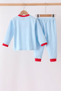 Deer embroidery pants set