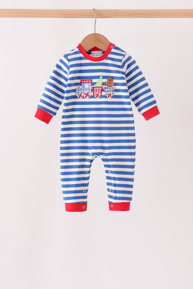Gingerbread embroidery romper
