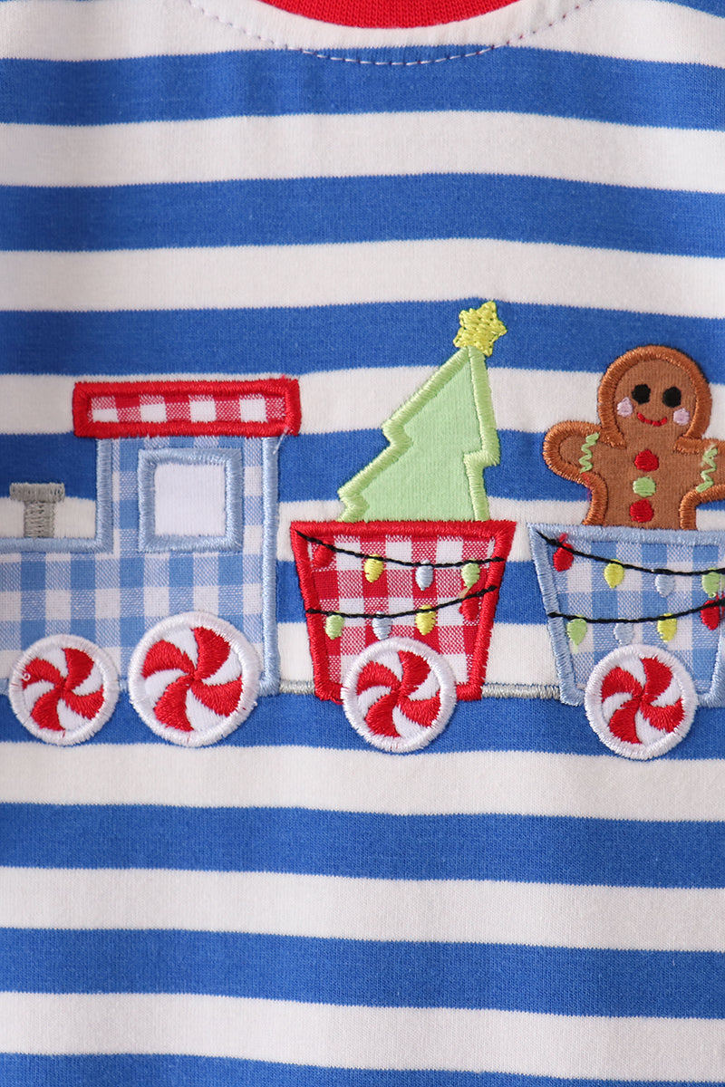Gingerbread embroidery romper