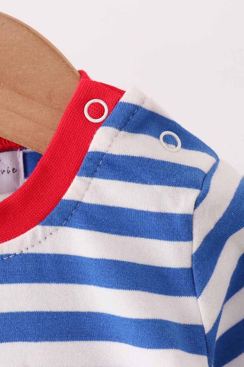 Gingerbread embroidery romper