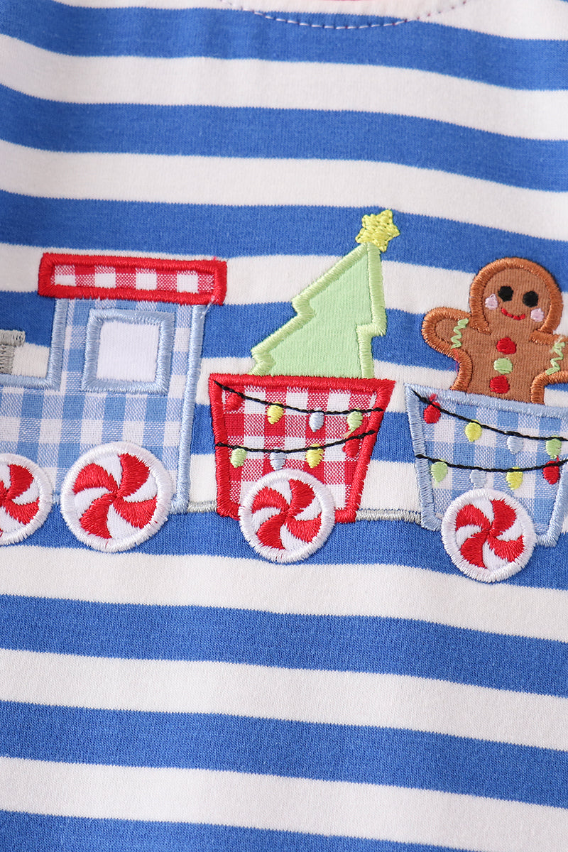 Gingerbread embroidery romper