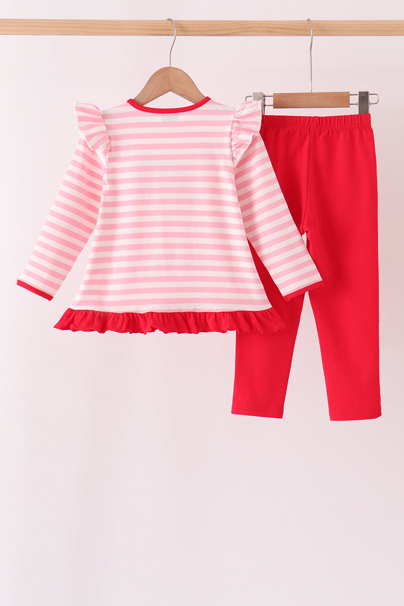Gingerbread embroidery ruffle pants set