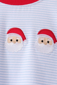 Santa claus embroidery stripe pants set