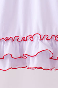 White bow ruffle dress