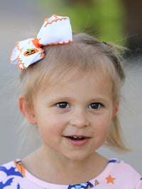 Halloween Pumpkin Bow Hairpin
