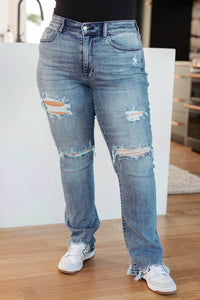 O'Hara Destroyed Straight Jeans - Essential Southern Charm