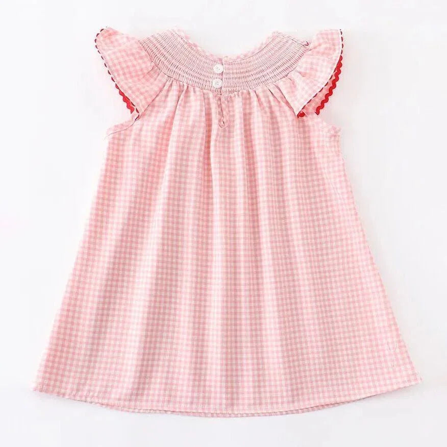 Strawberry Embroidered Plaid Smocked Dress - Essential Southern Charm