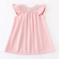 Strawberry Embroidered Plaid Smocked Dress - Essential Southern Charm