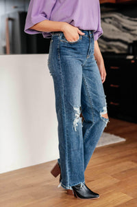 Rose High Rise 90's Straight Jeans in Dark Wash - Essential Southern Charm