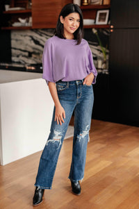 Rose High Rise 90's Straight Jeans in Dark Wash - Essential Southern Charm