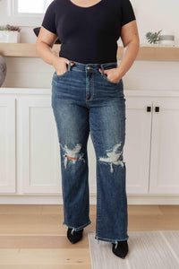 Rose High Rise 90's Straight Jeans in Dark Wash - Essential Southern Charm