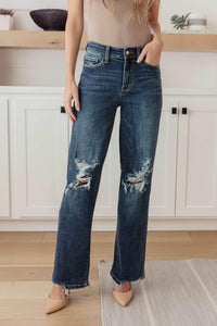 Rose High Rise 90's Straight Jeans in Dark Wash - Essential Southern Charm