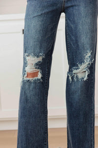 Rose High Rise 90's Straight Jeans in Dark Wash - Essential Southern Charm