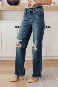 Rose High Rise 90's Straight Jeans in Dark Wash - Essential Southern Charm
