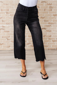 Ryan High Rise Button Fly Wide Leg Crop Jeans - Essential Southern Charm
