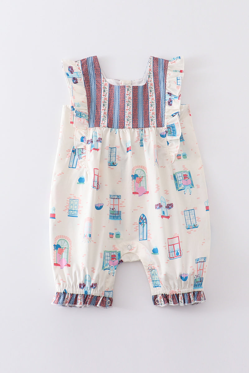 Platinum Balcony Print Baby Jumpsuit - Essential Southern Charm