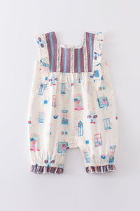 Platinum Balcony Print Baby Jumpsuit - Essential Southern Charm