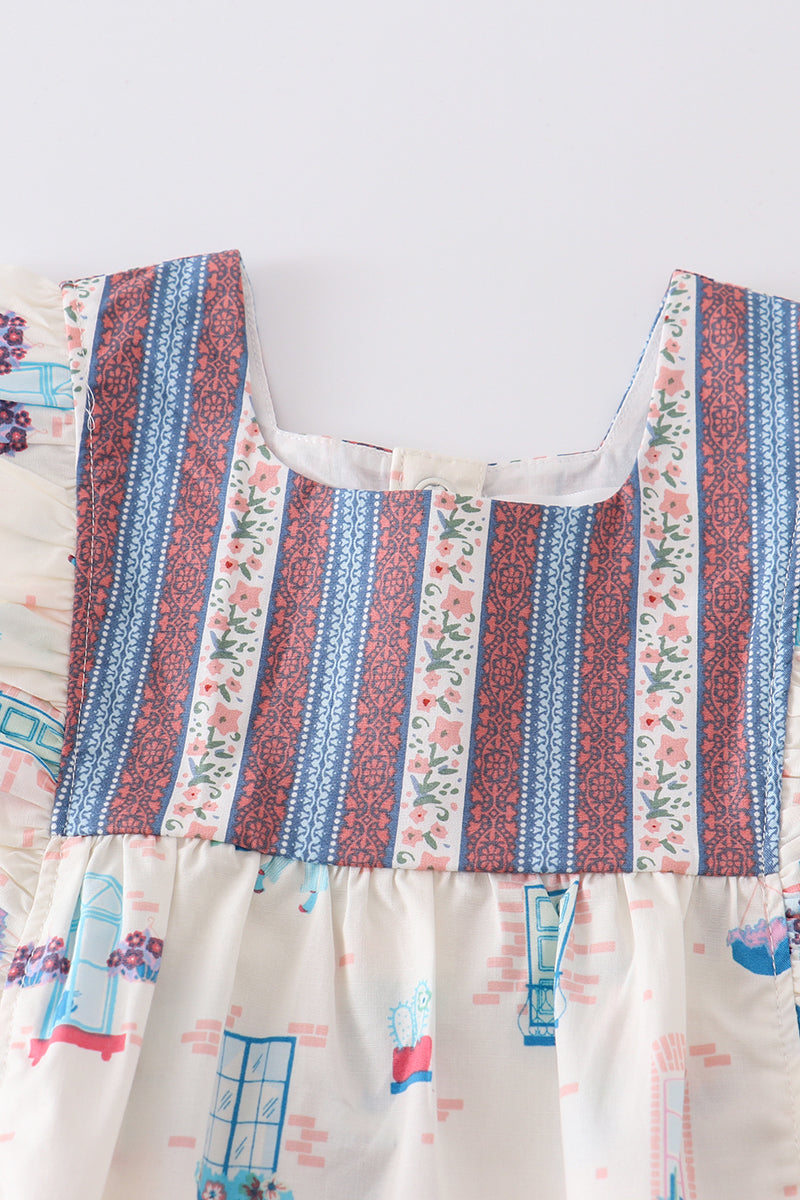 Platinum Balcony Print Baby Jumpsuit - Essential Southern Charm