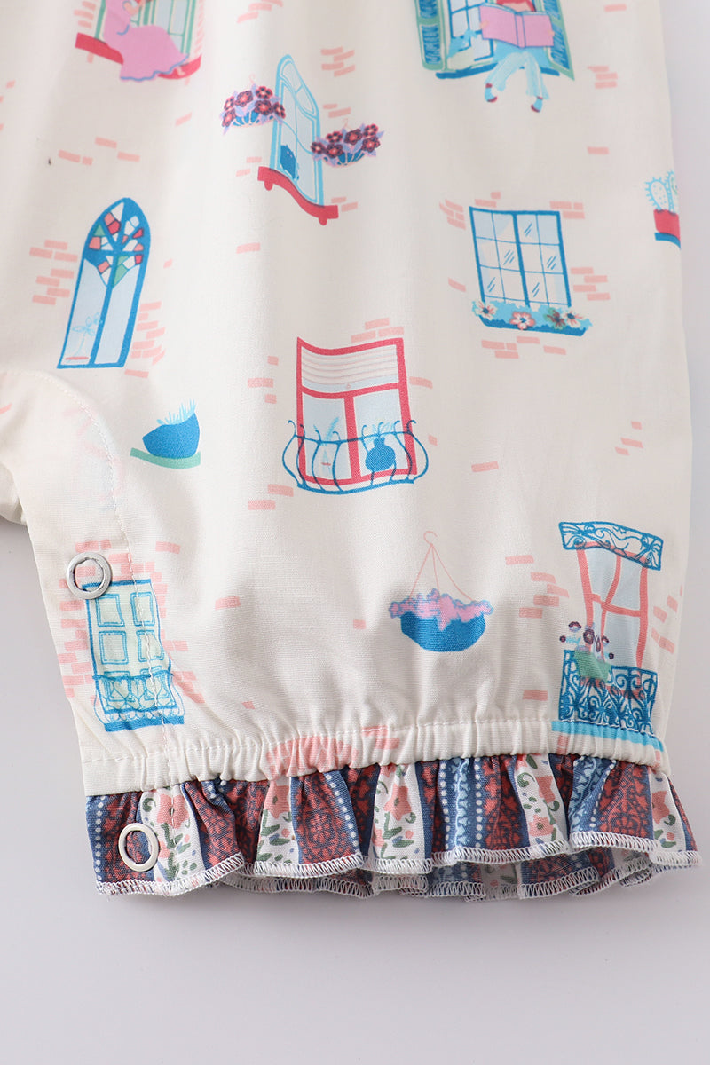 Platinum Balcony Print Baby Jumpsuit - Essential Southern Charm