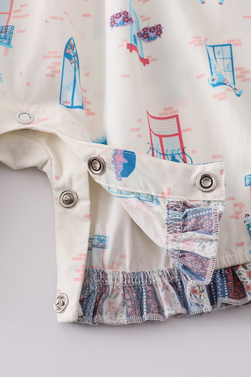 Platinum Balcony Print Baby Jumpsuit - Essential Southern Charm
