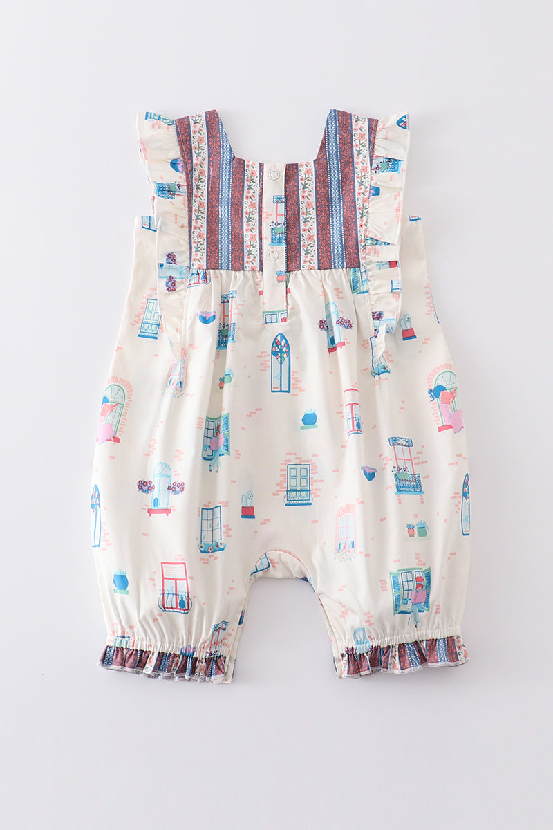 Platinum Balcony Print Baby Jumpsuit - Essential Southern Charm