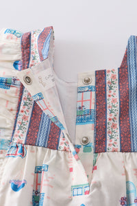 Platinum Balcony Print Baby Jumpsuit - Essential Southern Charm