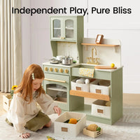 Tiny Land® Wooden Play Kitchen with Storage for Creative Toddlers
