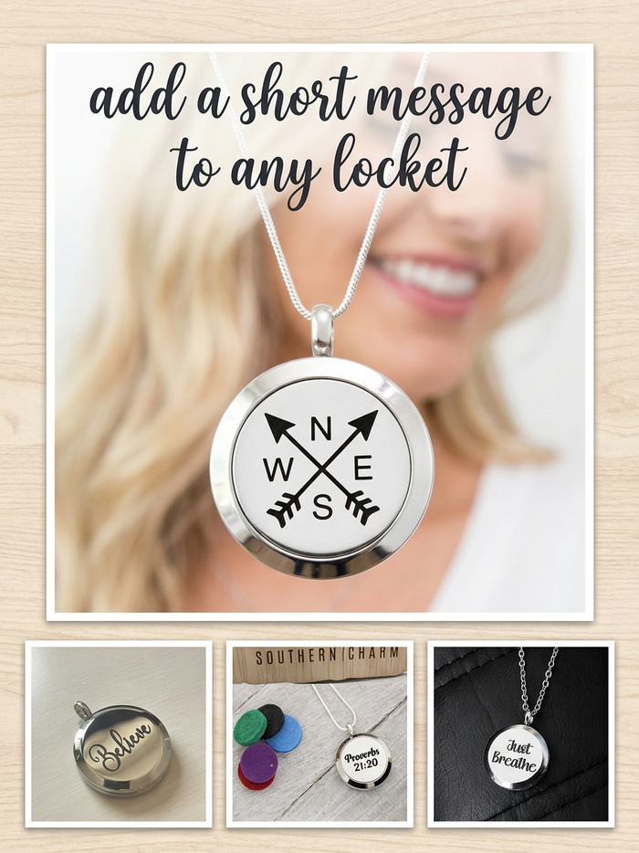 Stainless Steel Essential Oil/Perfume Locket - Compass
