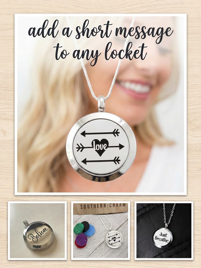 Stainless Steel Essential Oil/Perfume Locket - Arrow to My Heart