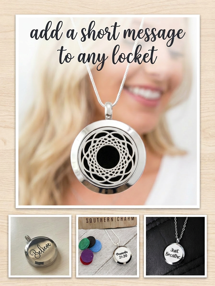 Stainless Steel Essential Oil/Perfume Locket - Black Hole