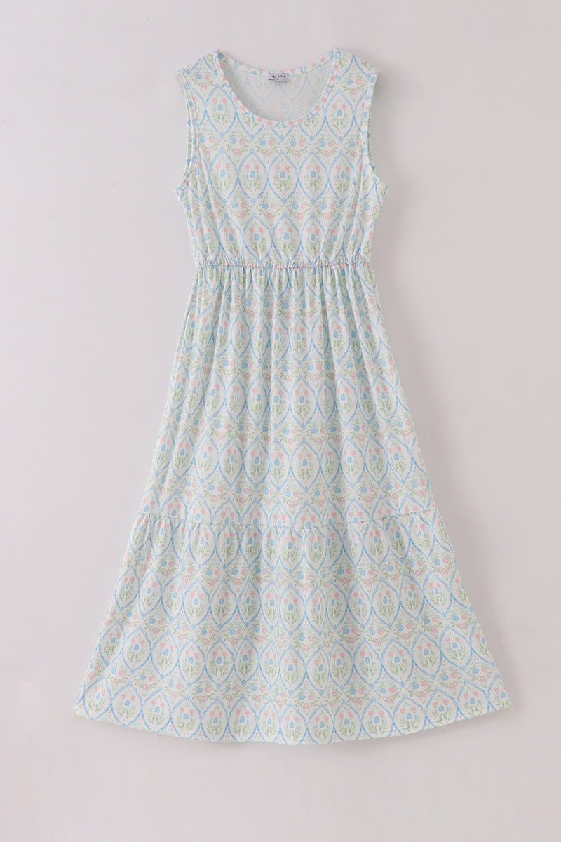 Delicate Floral Print Mom Dress - Essential Southern Charm