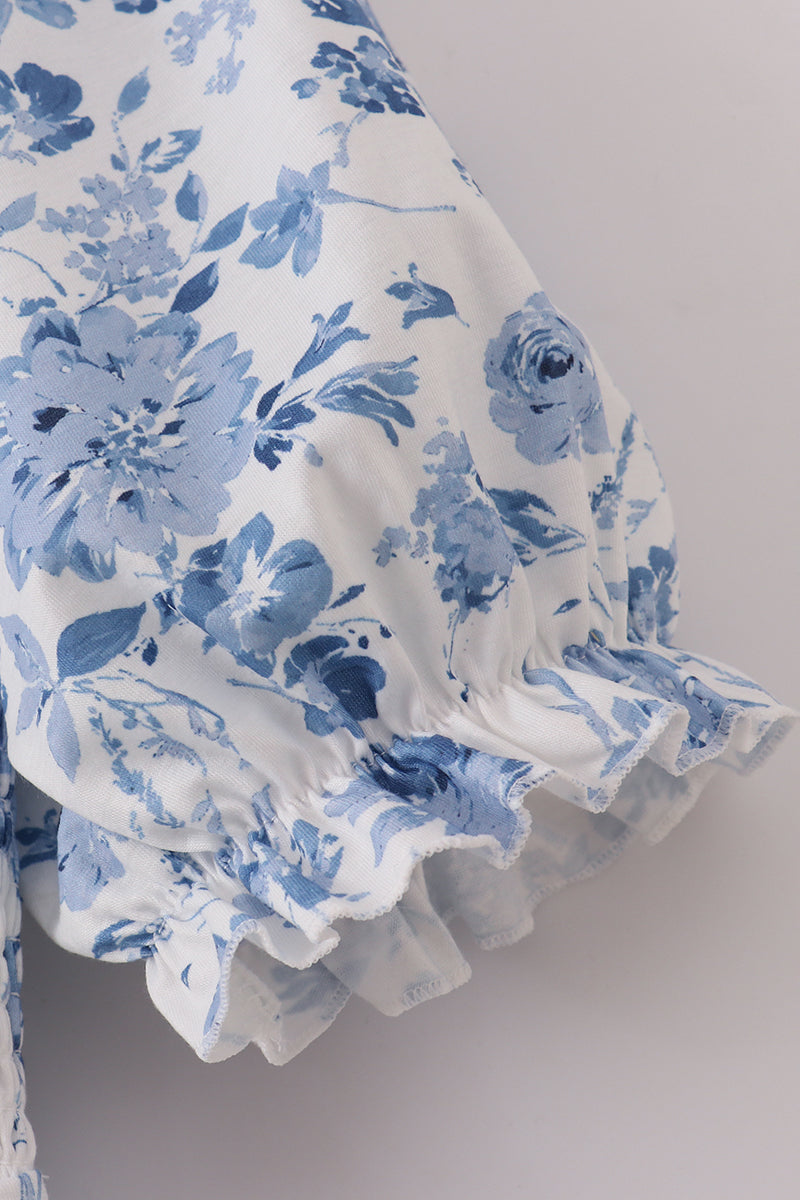 Embroidered Bows Floral Print Mom Dress - Essential Southern Charm