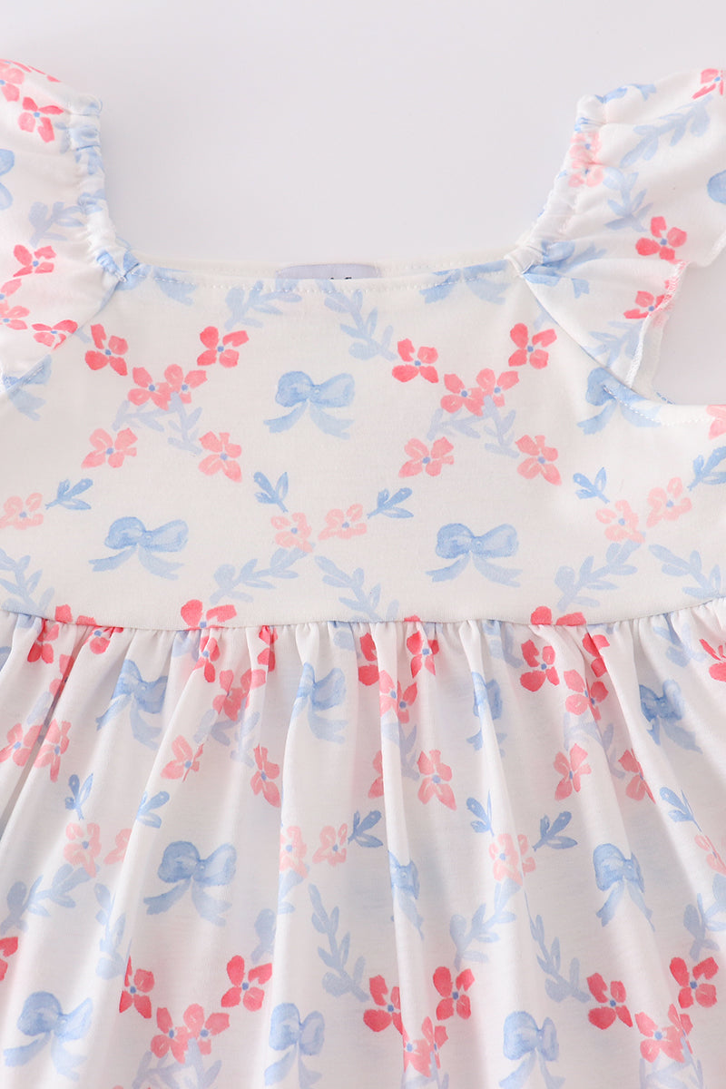 Flowers & Bows Lattice Print Mom & Me Dress - Essential Southern Charm