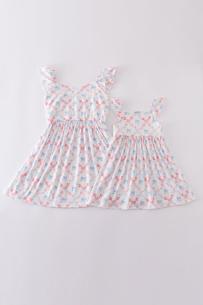 Flowers & Bows Lattice Print Mom & Me Dress - Essential Southern Charm
