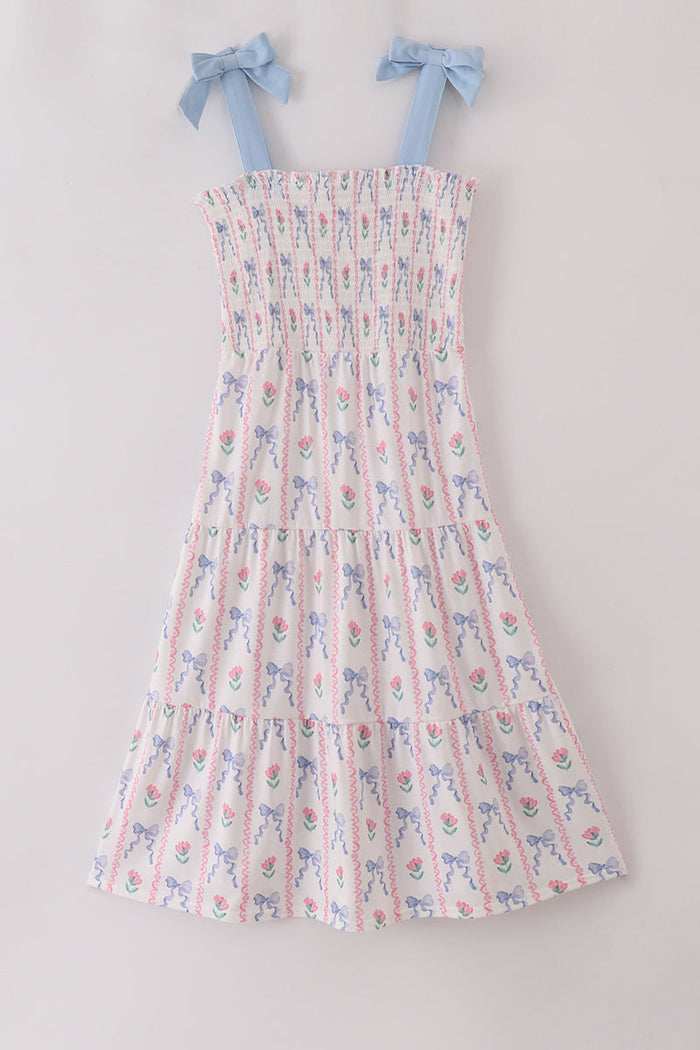 Flowers & Bows Smocked Mom Dress - Essential Southern Charm