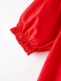 Girls Bow Smocking Embroidered Red Dress - Essential Southern Charm