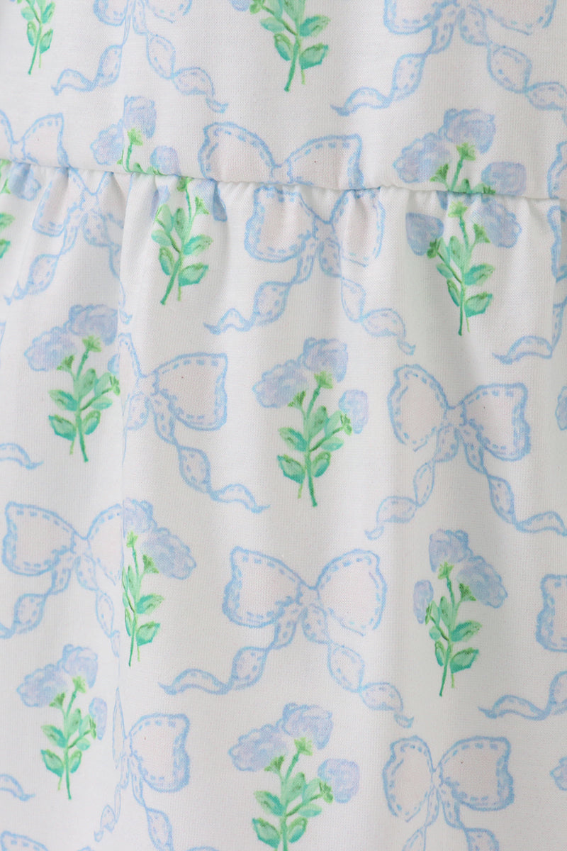 Green Leaves Bow Print Mom&Me Dress - Essential Southern Charm