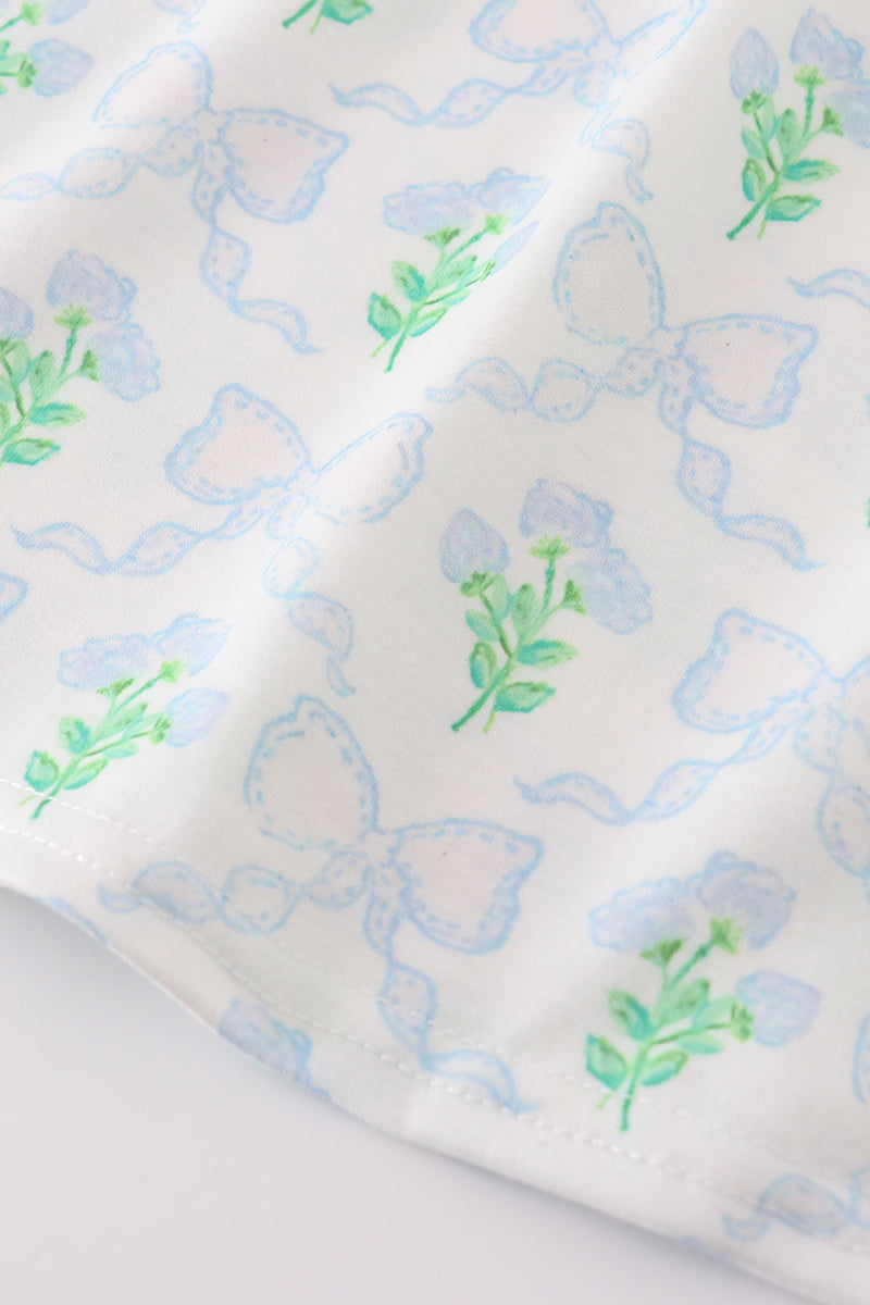 Green Leaves Bow Print Mom&Me Dress - Essential Southern Charm
