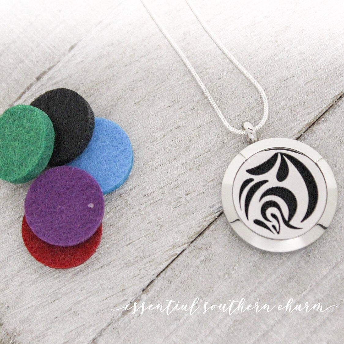 Stainless Steel Essential Oil/Perfume Locket - Floral Fantasy