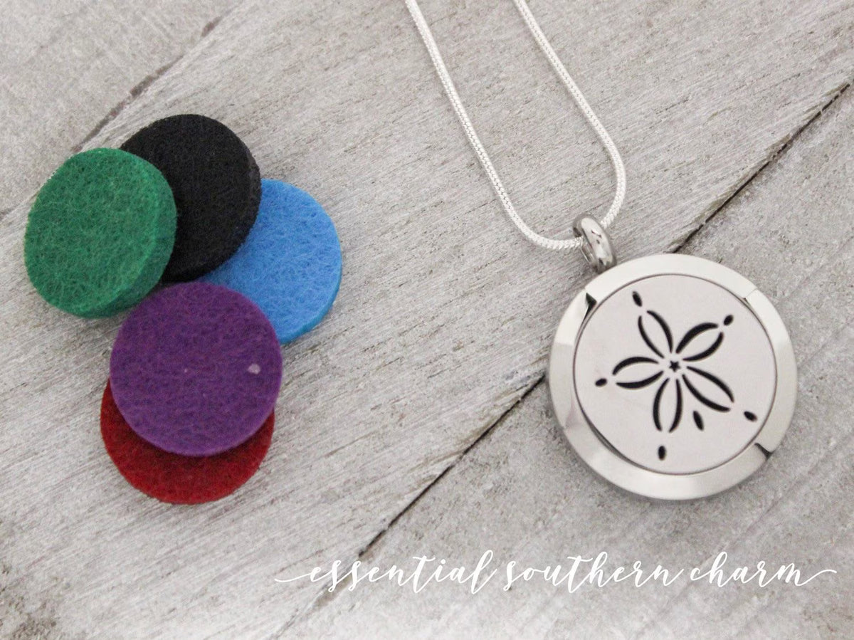 Stainless Steel Essential Oil/Perfume Locket - Sand Dollar