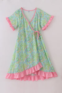 Meadow Breeze Print Adult Ruffle Dress - Essential Southern Charm