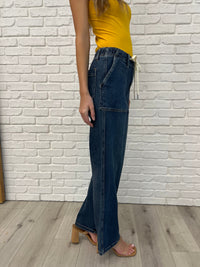 Melanie High Rise Drawstring Wide Leg Jeans - Essential Southern Charm