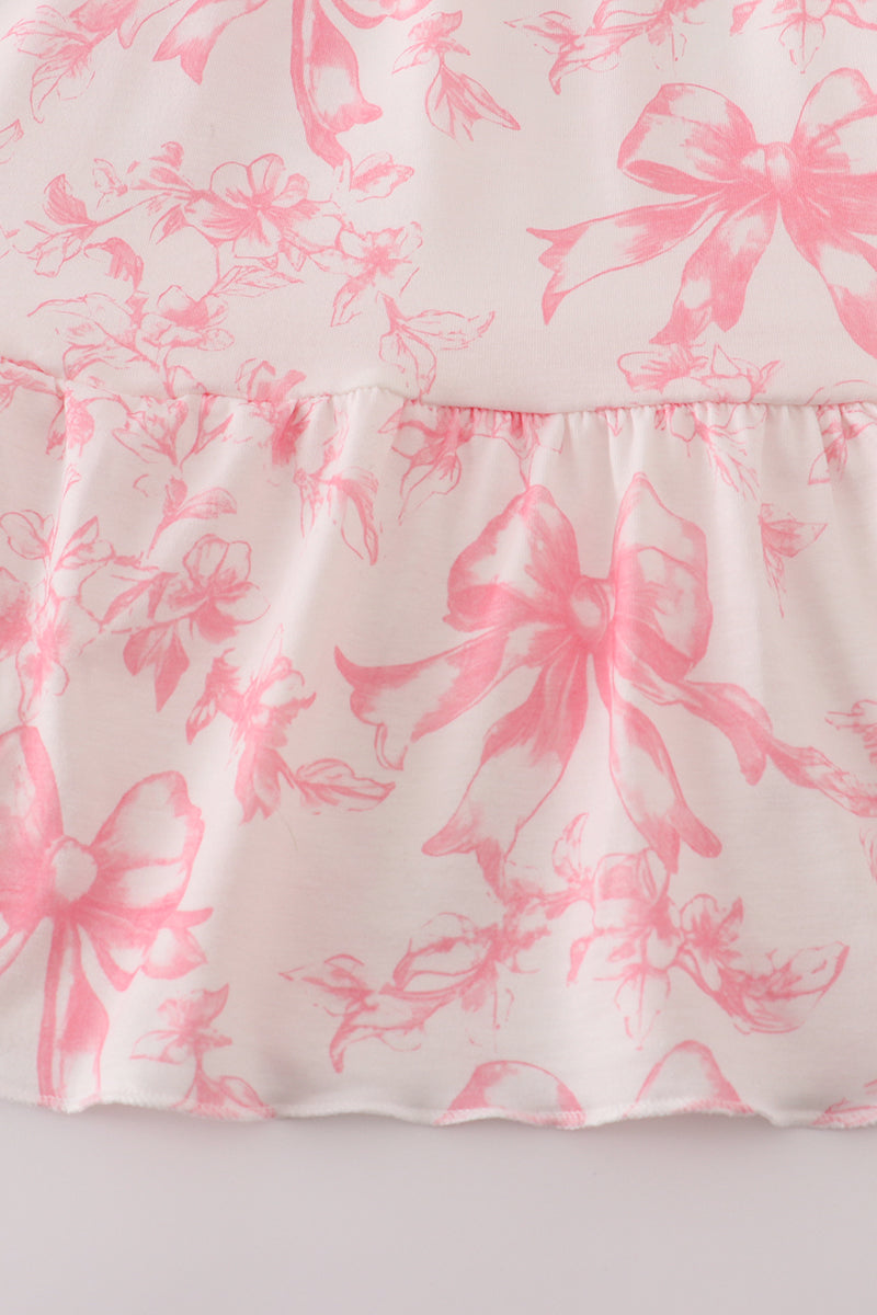 Pink Bow Print Mom & Me Dress - Essential Southern Charm
