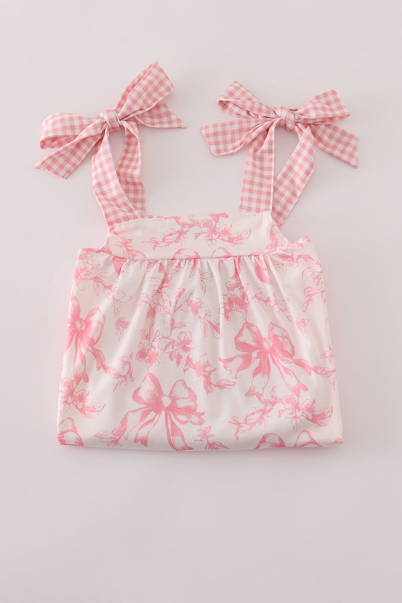 Pink Bow Print Mom & Me Dress - Essential Southern Charm