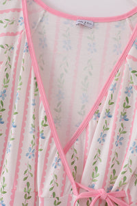 Pink Floral Print Mom Ruffle Dress - Essential Southern Charm