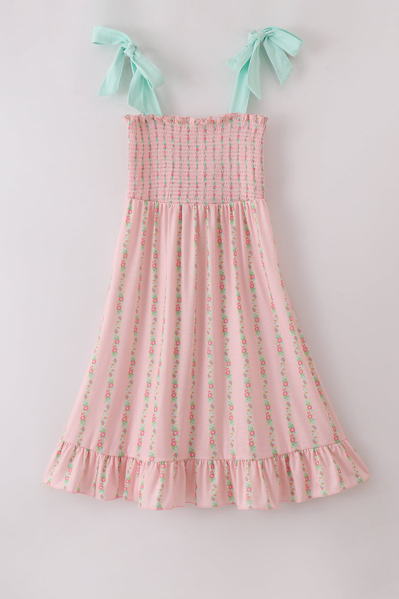 Pink Floral Smocked Mom & Me Dress - Essential Southern Charm