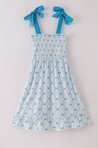 Teal Floral Bow Mom Dress - Essential Southern Charm