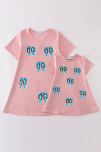 Teal Slipper Sequin Mom&Me Dress - Essential Southern Charm