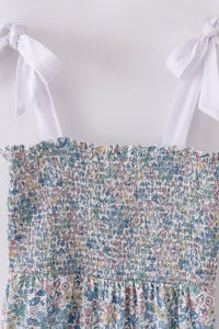 Vintage Meadow Print Smocked Mom Dress - Essential Southern Charm