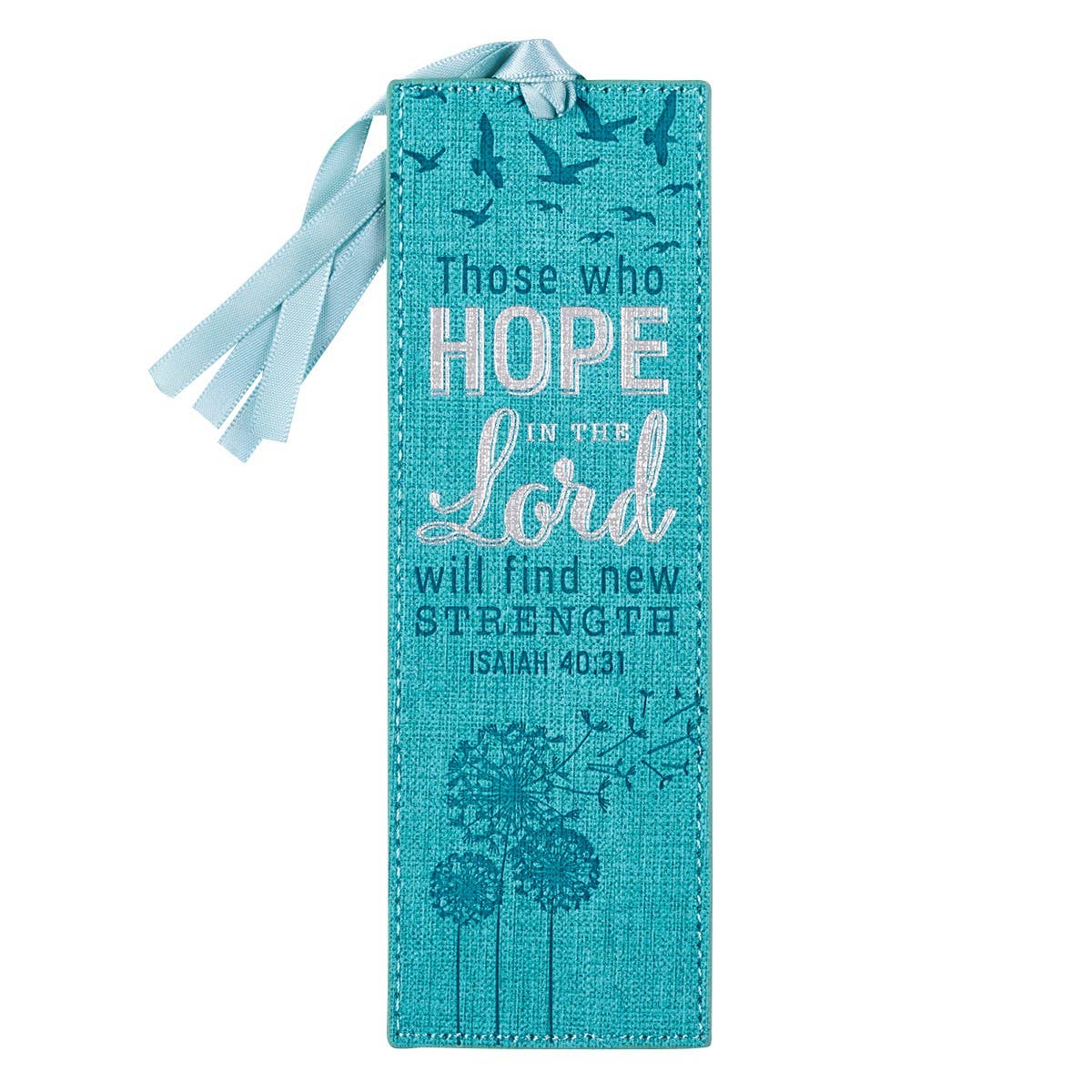 Hope in the Lord Teal Faux Leather Bookmark - Isaiah 40:31